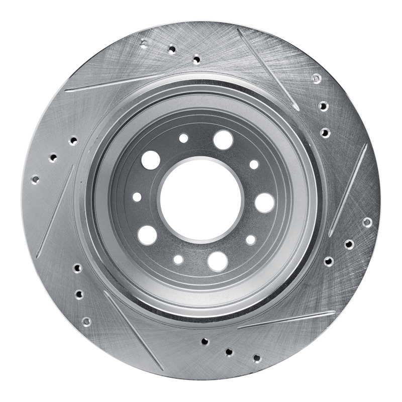 Volvo V70 Brake Rotor (1) - Rear Left - R1 Concepts - Drilled & Slotted - Silver - 2000